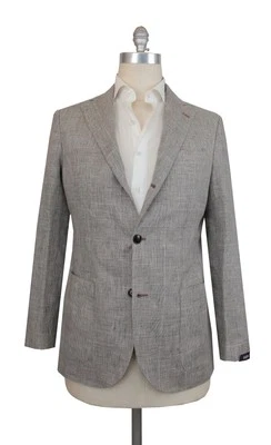 $1200 Barba Napoli Brown Linen Plaid Sportcoat - (BN57251) - Image 1 of 4