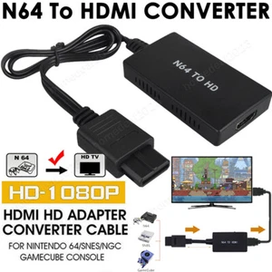 N64 To HDMI Adapter Converter HD Link Cable for Nintendo Gamecube Super SNES NES - Picture 1 of 15