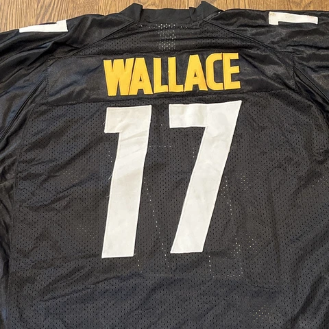 Pittsburgh Steelers Mike Wallace jersey super bowl size 54 stitched Reebok black Cover