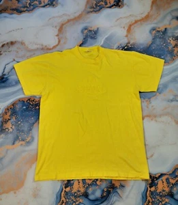Vintage Chanel Boutique Paris Big Logo Gold Embroidery T-Shirt Yellow 90s Luxury - Picture 1 of 6