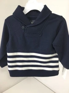 OSHKOSH B'GOSH MAGLIONE A RIGHE RAGAZZO BLU NAVY/BIANCO TAGLIA 18M NUOVO CON ETICHETTE $30 - Foto 1 di 5