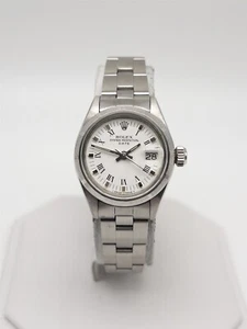 Vintage $8000 REF 6917 ROLEX DATE Ladies SS WHITE DIAL Watch PAPERS - Picture 1 of 7