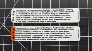 Stihl Handschutz Warnschild / Aufkleber / Sticker # 0000 967 3613, # 00009673613 - Bild 1 von 5