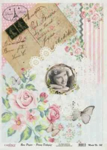Papel de arroz A/4 para álbum de recortes hoja artesanal - decoración en mal estado - Imagen 1 de 1