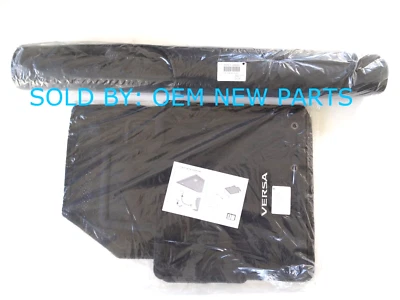 Nissan Versa Carpet Floor Mats Set Front Rear & Rear Trunk Mat CHARCOAL BLACK - Image 1 of 4