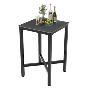 Bartisch Stehtisch Bistrotisch quadratisch Schwarz Grau 70x70 Küche Industriell - Bild 1 von 11