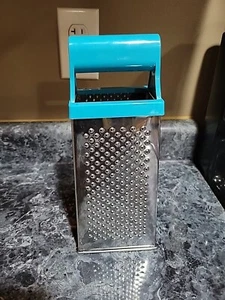 4 In 1 Cheese Grater Stainless Steel Teal Top - Picture 1 of 4