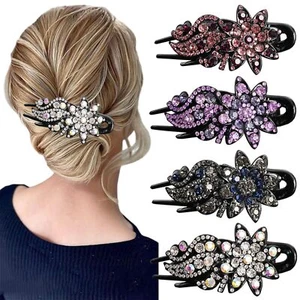4pcs Rhinestone Hair Clips Decorative Hair Clips for Women Ponytail Crystal H... - Picture 1 of 6