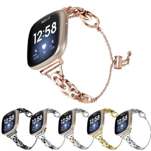 Stainless Steel Watch Link Band Strap Bracelet for Fitbit Versa 4 3 Sense 2 - Picture 1 of 41