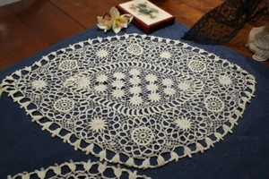 Napperon ancien en guipure d'Irlande fait main /  linge ancien 1630123 - Imagen 1 de 4