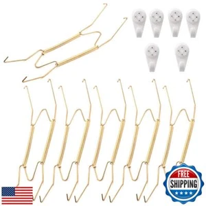 6 Pieces 8" Plate Hangers Invisible Wall Plate Hanger Spring Style Invisible  - Picture 1 of 5