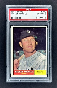 1961 Topps #300 Mickey Mantle (New York Yankees)    PSA 6 EX/MT    HOF! - Picture 1 of 2