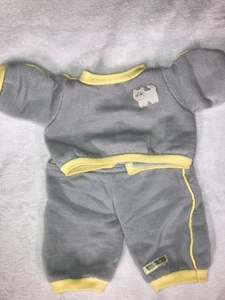 Vintage Cabbage Patch Kids/Doll Clothes Gray/Yellow Cat Sweatsuit  (264) - Picture 1 of 3