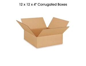12 x 12 x 4” Corrugated Boxes Shipping Packing 200LBS TEST - Picture 1 of 4