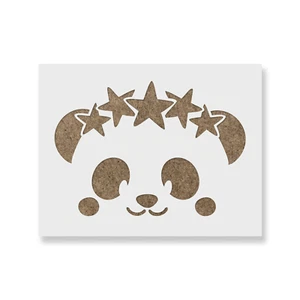 Panda Face Stencil - Durable & Reusable Mylar Stencils - Picture 1 of 5
