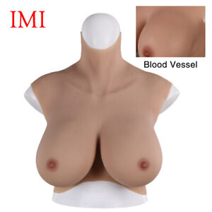 IMI Plus Size Silicone Breast Forms B-H Cup Fake Boobs Crossdresser Breastplate
