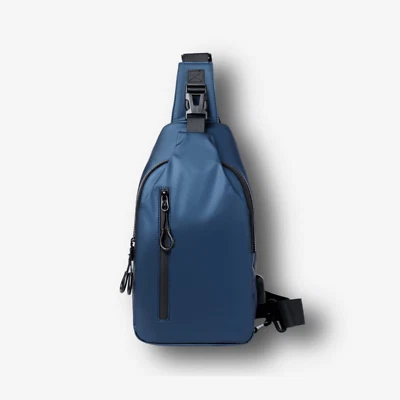 Men's Waterproof Chest Bag - Lightweight Nylon, USB Charging, Large Capacity - Image 1 of 4