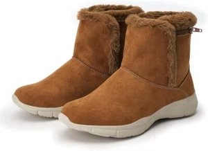 Damen Schlupf Winterstiefel warm Fell gefüttert rutschfest Wildleder - Bild 1 von 16
