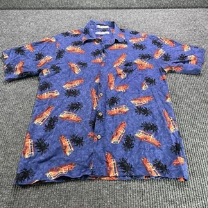 Imprints Classic Car Mens Medium Summer Vacation Cruise Button Camp Shirt - Picture 1 of 6