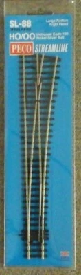 PECO HO scale Large Radius Right Turnout Code 100 SL88  - Image 1 of 2