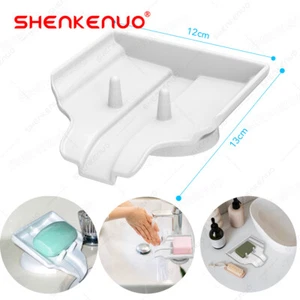 Bathroom Kitchen Waterfall Soap Saver Sink Caddy Sponge Brush Holder Organizer - Picture 1 of 12