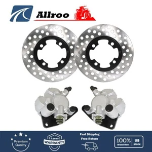 For Yamaha Grizzly 350 400 450 YFM 2007-2014 Front Brake Calipers & Brake Rotors - Picture 1 of 9