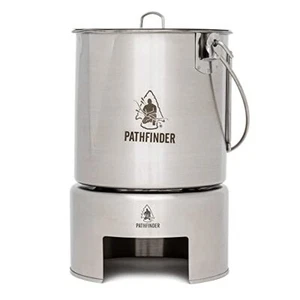 The Pathfinder School Stainless Steel 64oz Bush Pot and Pan Stove