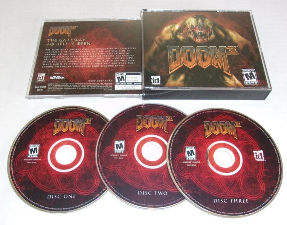 Used Cased Doom 3 (PC, 2004) 3-Discs Free Shipping! - Image 1 of 1
