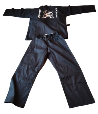 Black Pro force Karate Uniform Shark Action Karate Logo Size 4 - Image 1 of 4