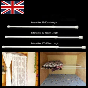 Extendable Spring Rods Loaded Telescopic Net Voile Tension Curtain Rail Pole Rod - Picture 1 of 15
