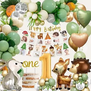 1 jahr Geburtstags Dekor Luftballons Girlande Dschungel Party Ballons Bogen Kit - Bild 1 von 8