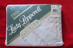 Vintage Twin Lady Pepperell Imprints Fitted No-Iron Percale Bottom Sheet NOS - Picture 1 of 2