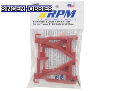RPM 80699 Front Upper & Lower A-Arm Set (Traxxas 1/16 E-Revo) (Red) HH - Image 1 of 2