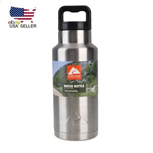Water Bottle Double Wall Vacuum Sealed Steel Insulated Camping Hiking 36 oz Mug