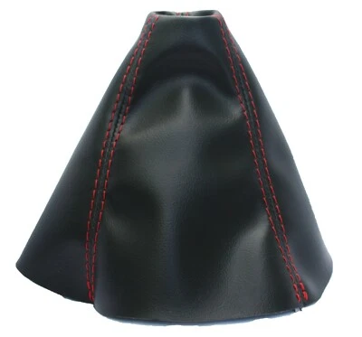 Fits 04-06 Pontiac GTO Real Leather Manual Shift Boot Black w/Red Stitch Foto 1 de 4