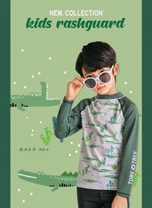 Boys Rash Guard long sleeve shirt & swimming pants (sold separately) G/Crocodile - Picture 1 of 9