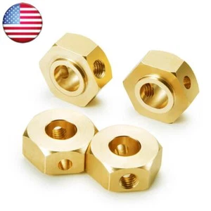 FLYXM 2/4pc 7.5mm Brass Wheel Hex Adapter for 1/6 Axial SCX6 AXI05000 RC Crawler - Picture 1 of 7