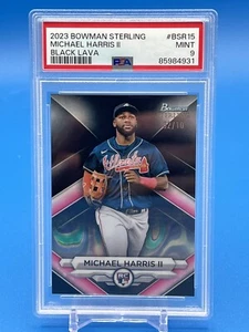 2023 Bowman Sterling Michael Harris II RC Black Lava #BSR15 Braves /10 PSA9 POP! - Picture 1 of 2