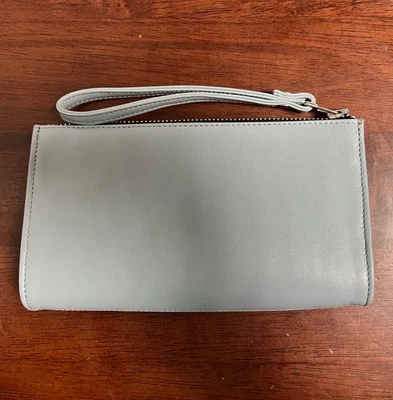 Vintage Latico Light Baby Blue  leather envelope clutch wristlet bag EUC — 第 1/4 张图片