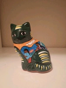 Pottery Cat Shelf Sitter Figurine-Mexico - Picture 1 of 5