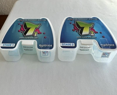 Myobrace Stage 1 T1 and Stage 2 T2 Orthodontic trainer TEEN Medium Blue by MRC - image 1 of 2