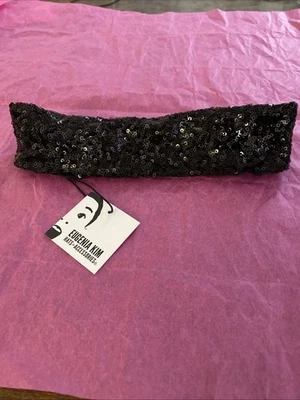 Diadema Eugenia Kim Lentejuelas Negras Nueva Foto 1 de 3