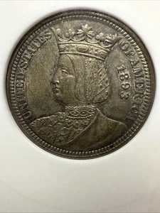1893 Isabella Commemorative Quarter 25C ANACS AU 55 - Picture 1 of 6