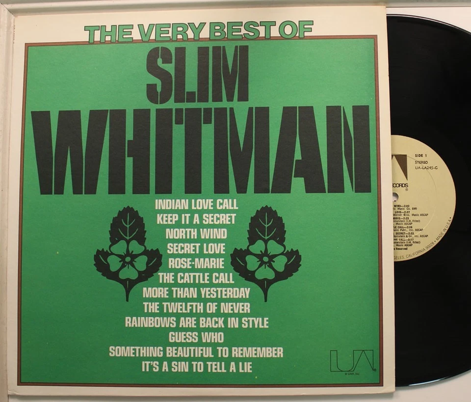 Slim Whitman Lp The Very Best Of On Ua - Vg To Nm/ Nm - Image 1 of 1