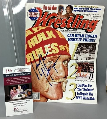 Hulk Hogan Autographed Magazine - Inside Wrestling - JSA Certified - Image 1 of 4