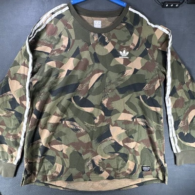 Adidas Skateboarding Camo Long Sleeve T Shirt Mens XL Trefoil Stripes - Image 1 of 4