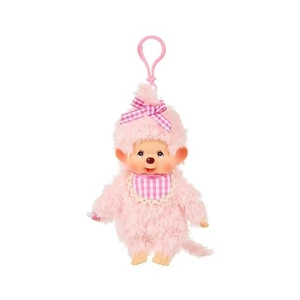 Monchhichi Mädchen Schlüsselanhänger flauschig rosa beige Clip-On Plüsch - Bild 1 von 1
