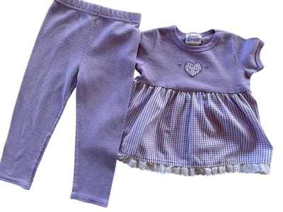 Conjunto Vintage Pequeño Pasos Púrpura Niña 2 Piezas Talla 3T Hecho en EE. UU. Foto 1 de 4