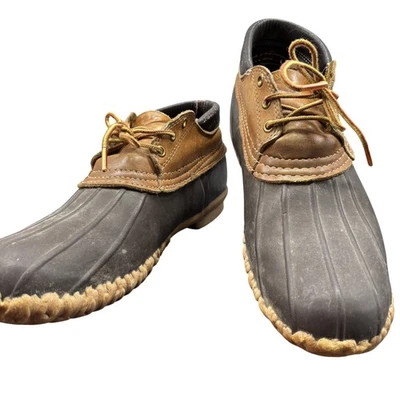 LL Bean Maine Hunting Low Top Boots Mens Size 10 N Brown Duck Distressed USA - Image 1 of 4