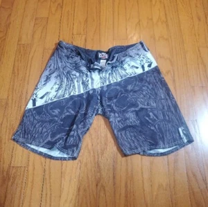 MMA Elite Board Shorts Men's XL Used BLACK White - Picture 1 of 3